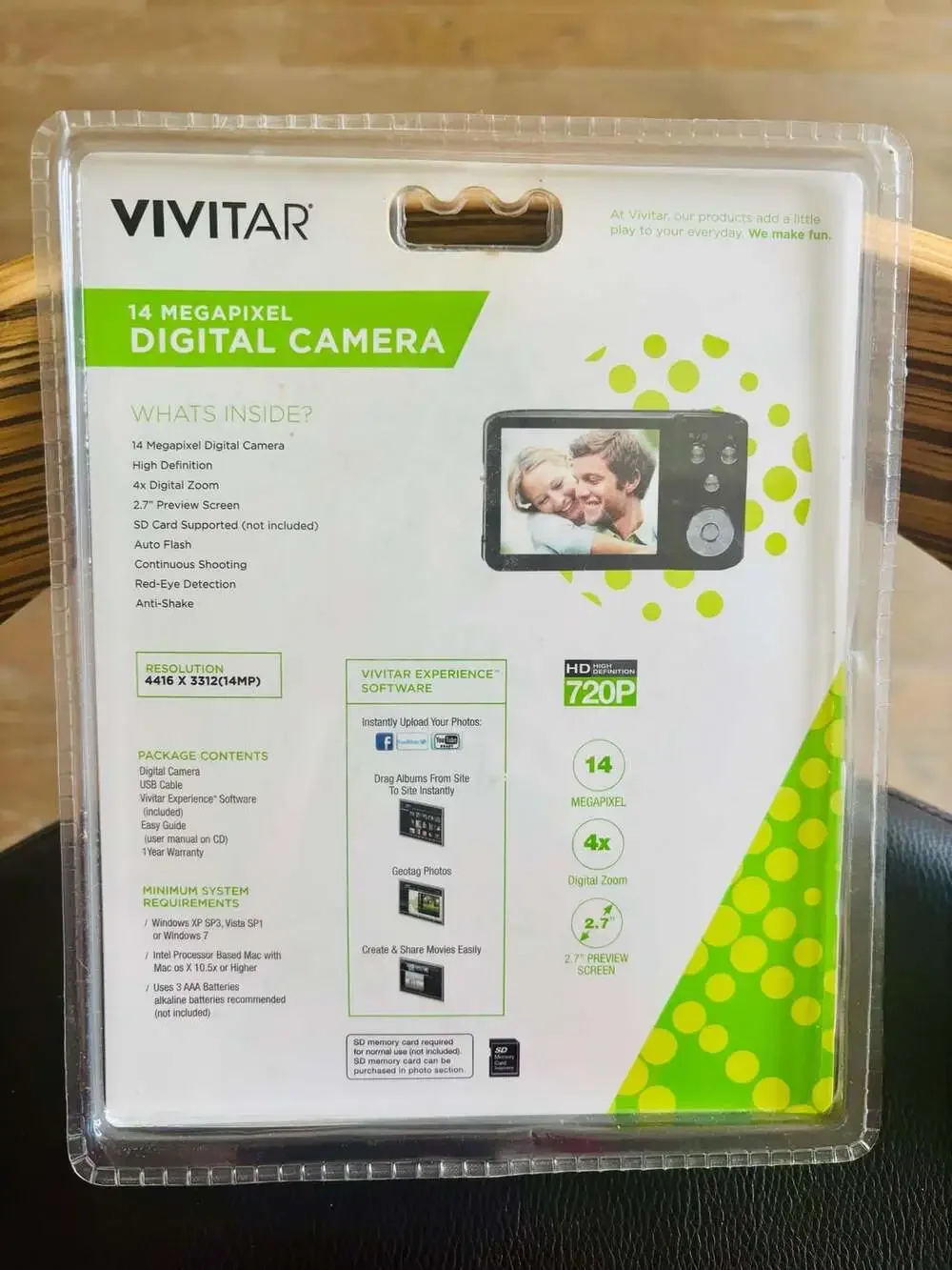 Vivitar ViviCam NWT F128 Snap A Pic 14 Megapixel Digital Camera Black